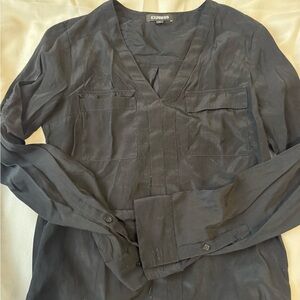 Express Black Casual Button Down Shirt